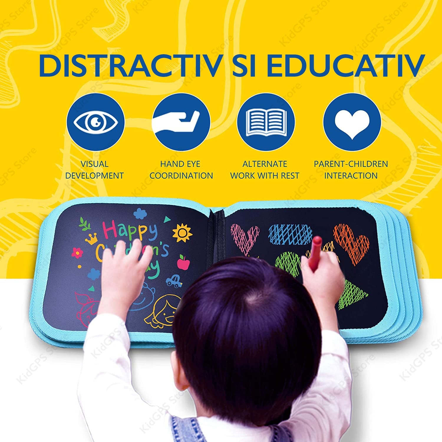 Caiet cu pagini negre table negre pentru desenat KidProtect Caiet cu pagini negre table negre pentru desenat KidProtect